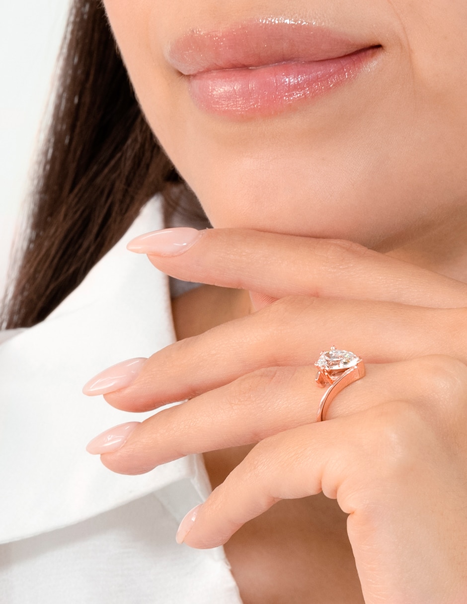 Anillo de compromiso de oro 10 k moissanita 2