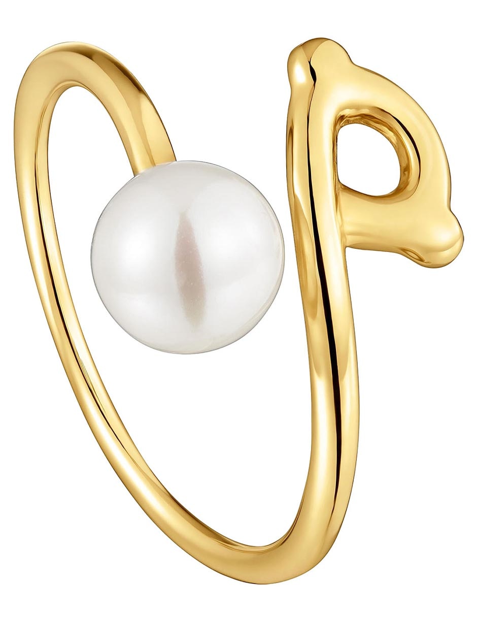 Anillo con gema Tous Infinity 9 K de oro amarillo perla brillante