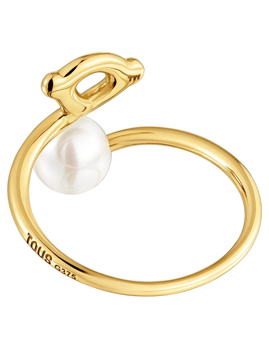 Anillo con gema Tous Infinity 9 K de oro amarillo perla brillante