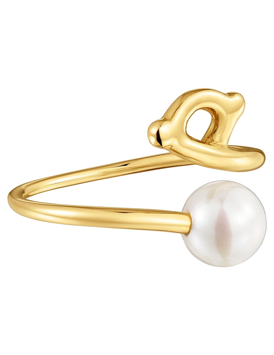 Anillo con gema Tous Infinity 9 K de oro amarillo perla brillante