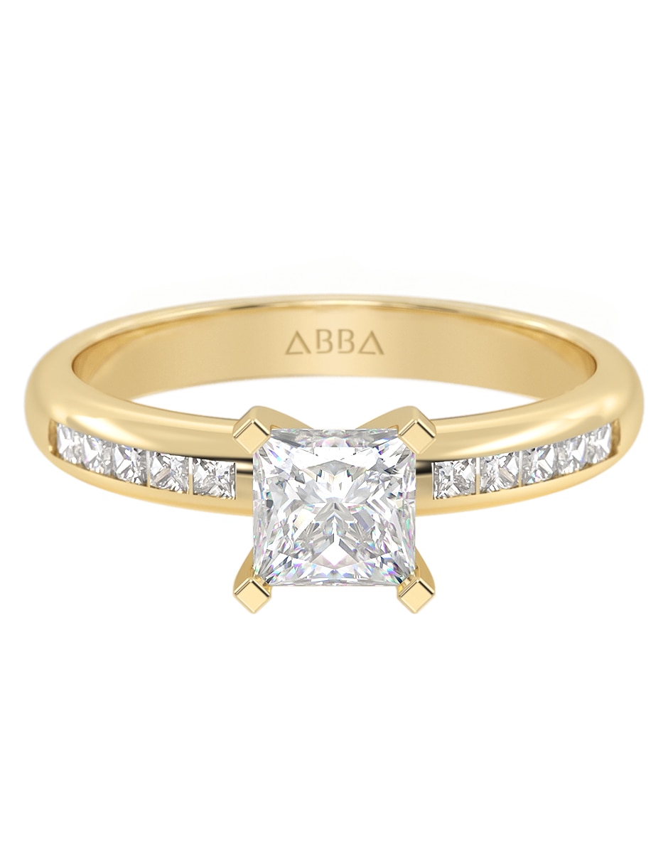 Anillo de compromiso de oro 14 K zirconia Anillo de compromiso de oro 14 K zirconia