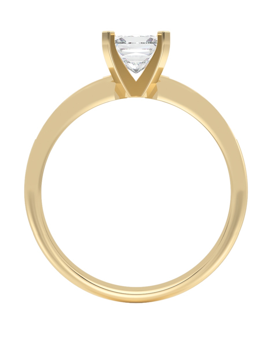 Anillo de compromiso de oro 14 K zirconia 5