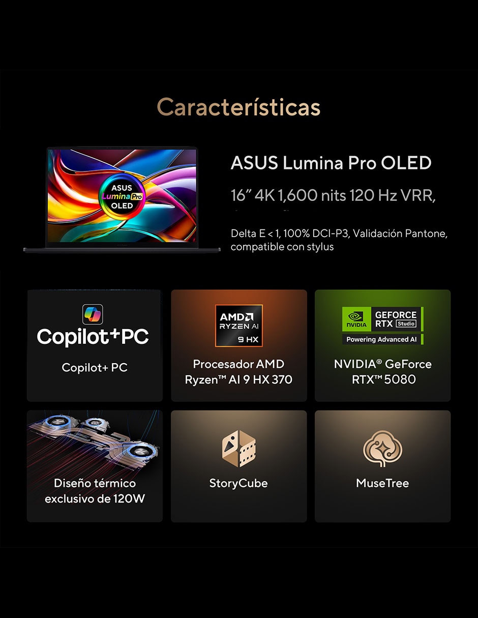 Laptop Touch SE926W 16 pulgadas 4K/UHD AMD Ryzen AI 9 HX 370 NVIDIA GeForce RTX 5080 64 GB RAM 2 TB 4