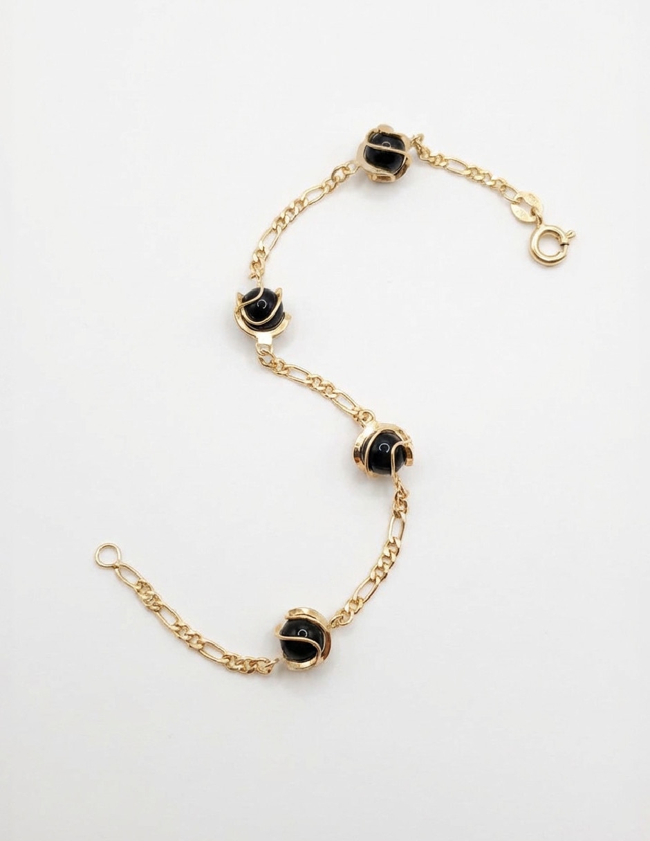 Pulsera de oro laminado con zirconia 18 K acabado brillante Pulsera de oro laminado con zirconia 18 K acabado brillante