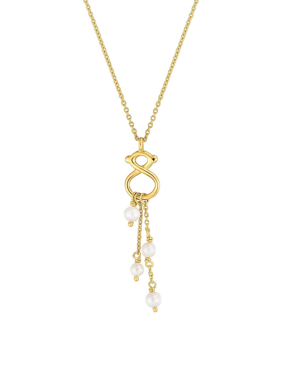 Collar con dije de Oso Infinity de oro amarillo 9 K 4