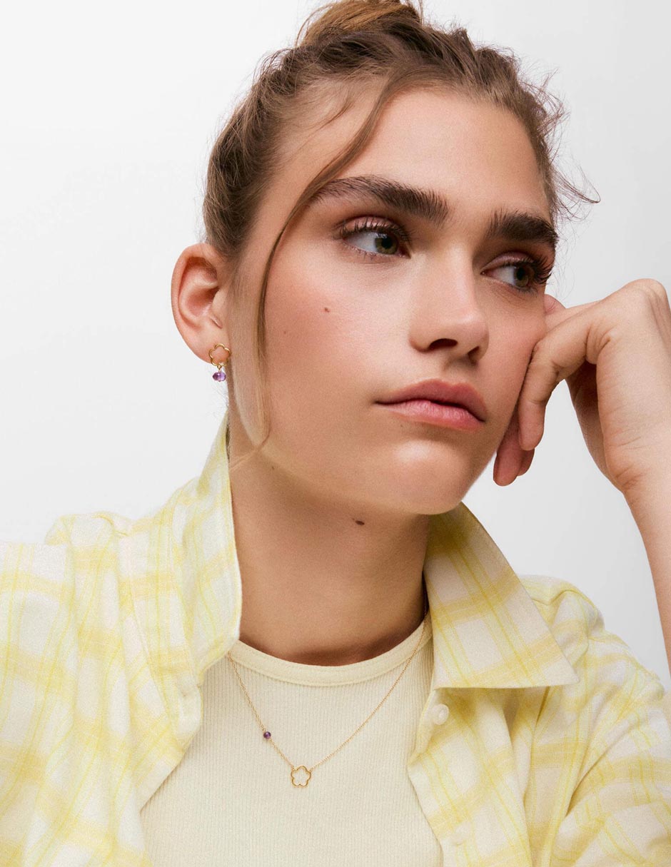 Collar con dije de Oso Infinity de oro amarillo 9 K