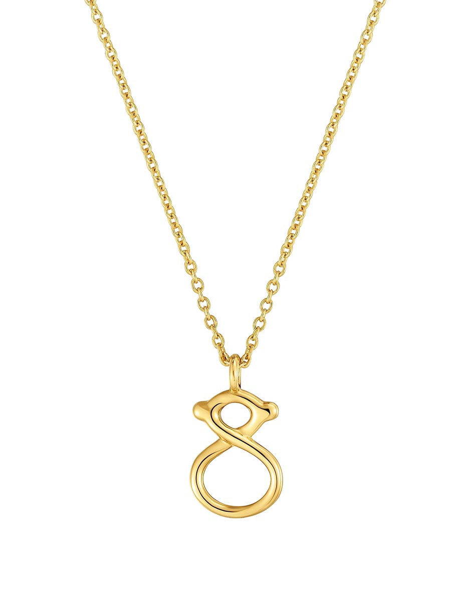 Collar con dije de Oso Infinity de oro amarillo 9 K 3