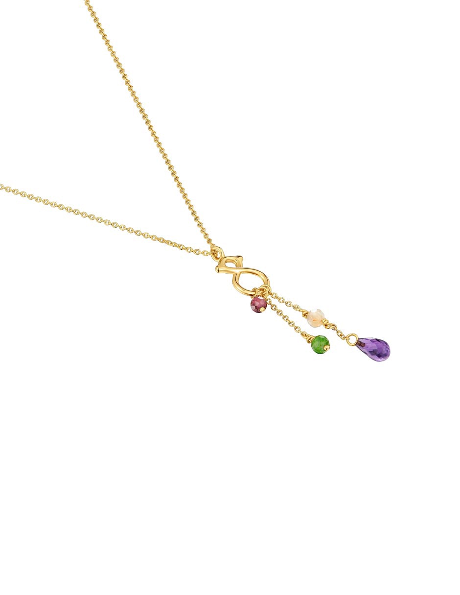 Collar con dije de Oso Infinity de oro amarillo 9 K