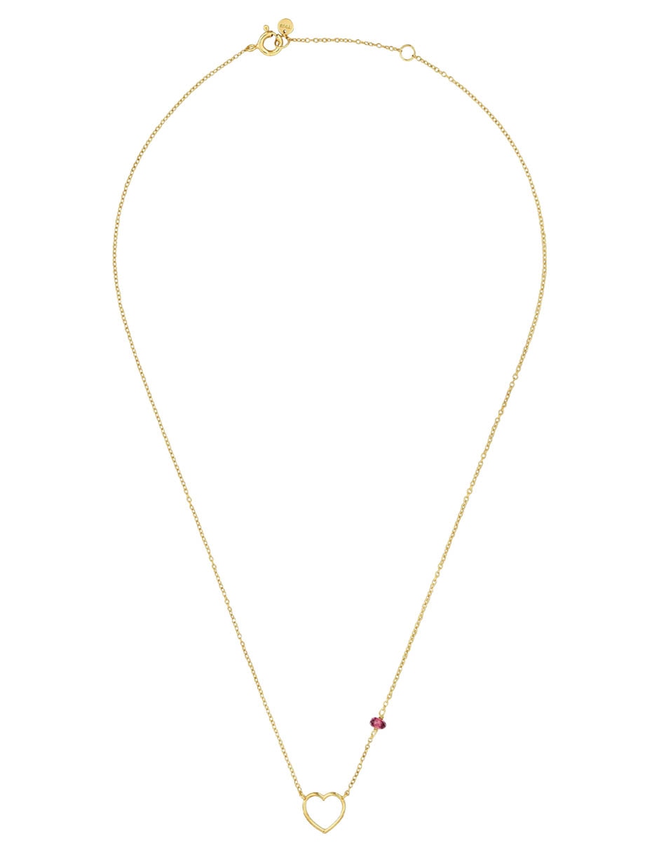Collar con dije corazón Silueta de oro amarillo 9 K 1