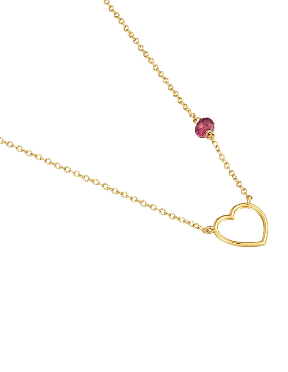 Collar con dije corazón Silueta de oro amarillo 9 K 3