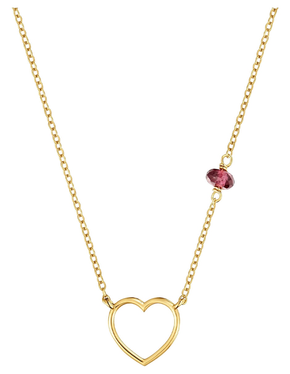 Collar con dije corazón Silueta de oro amarillo 9 K 4