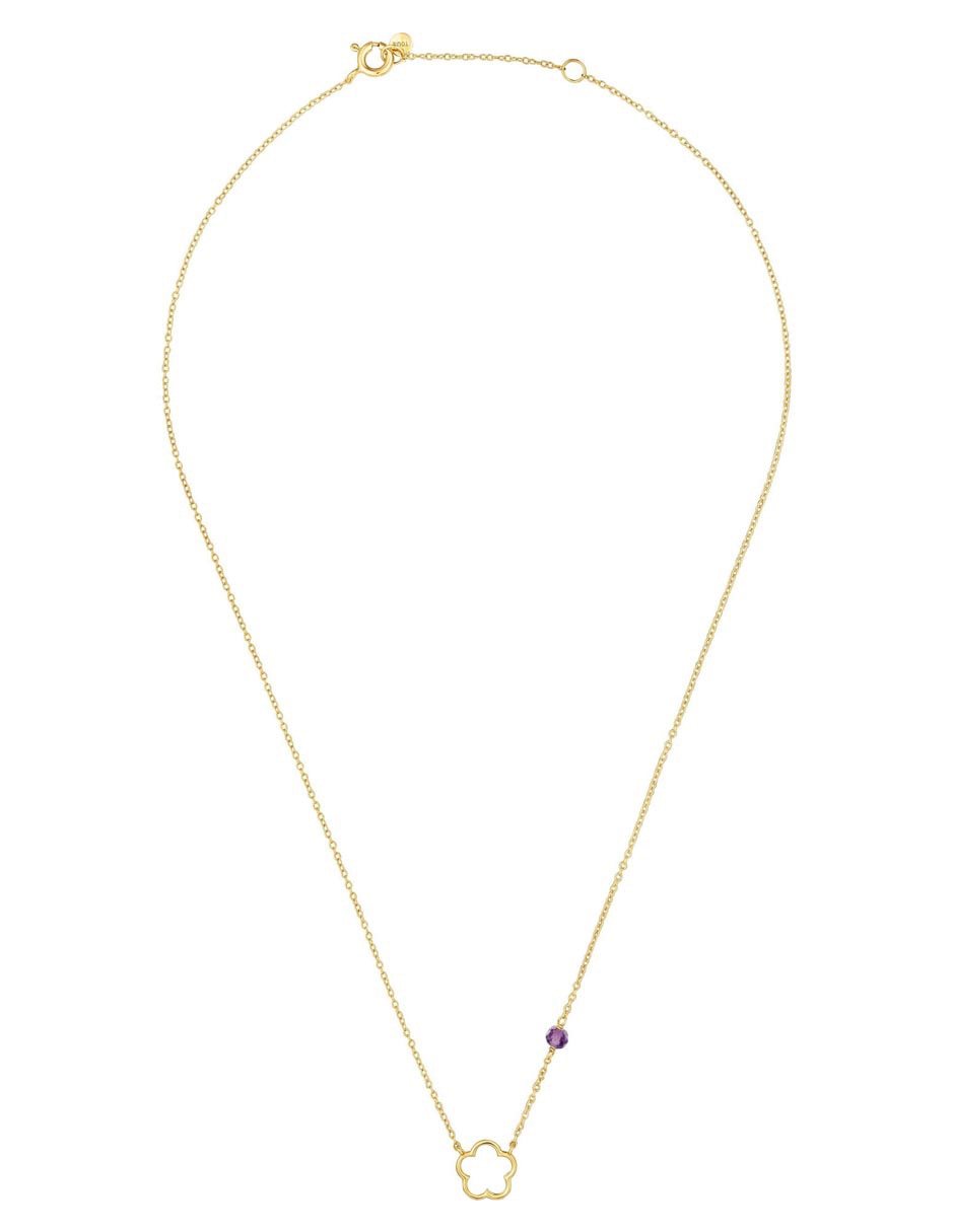 Collar con dije de Trébol de oro amarillo 9 K 1