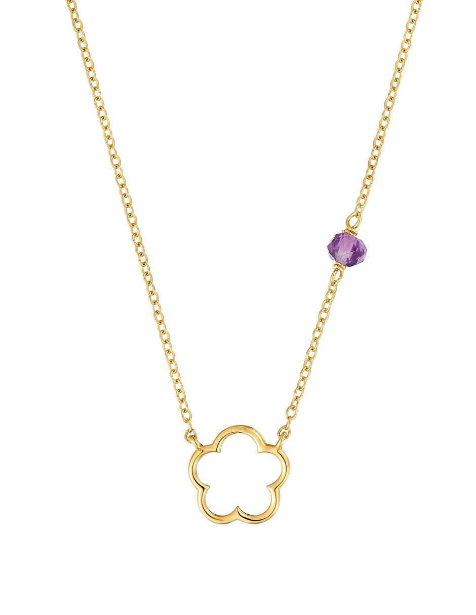 Collar con dije de Trébol de oro amarillo 9 K 3