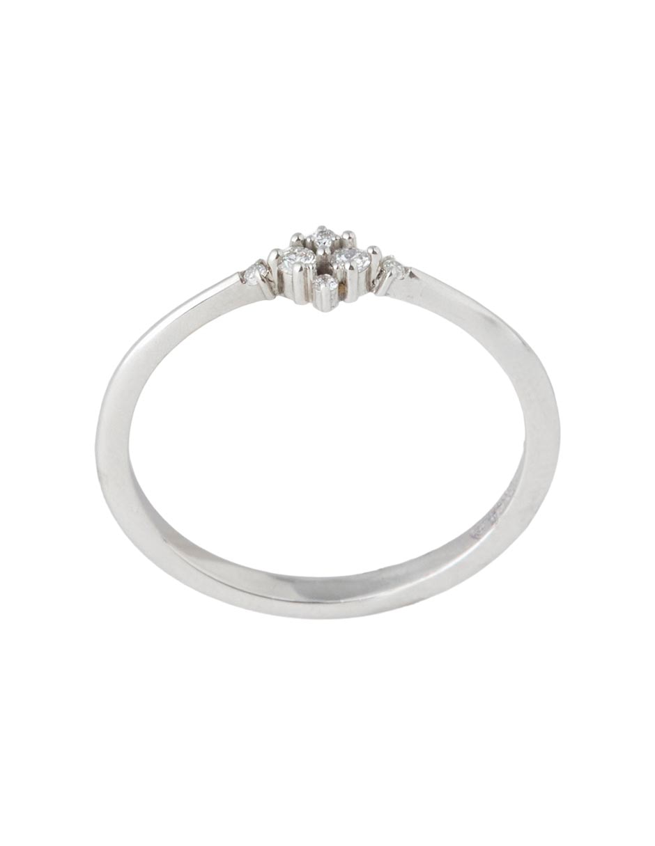 Anillo de compromiso de oro blanco 10 k diamante 2