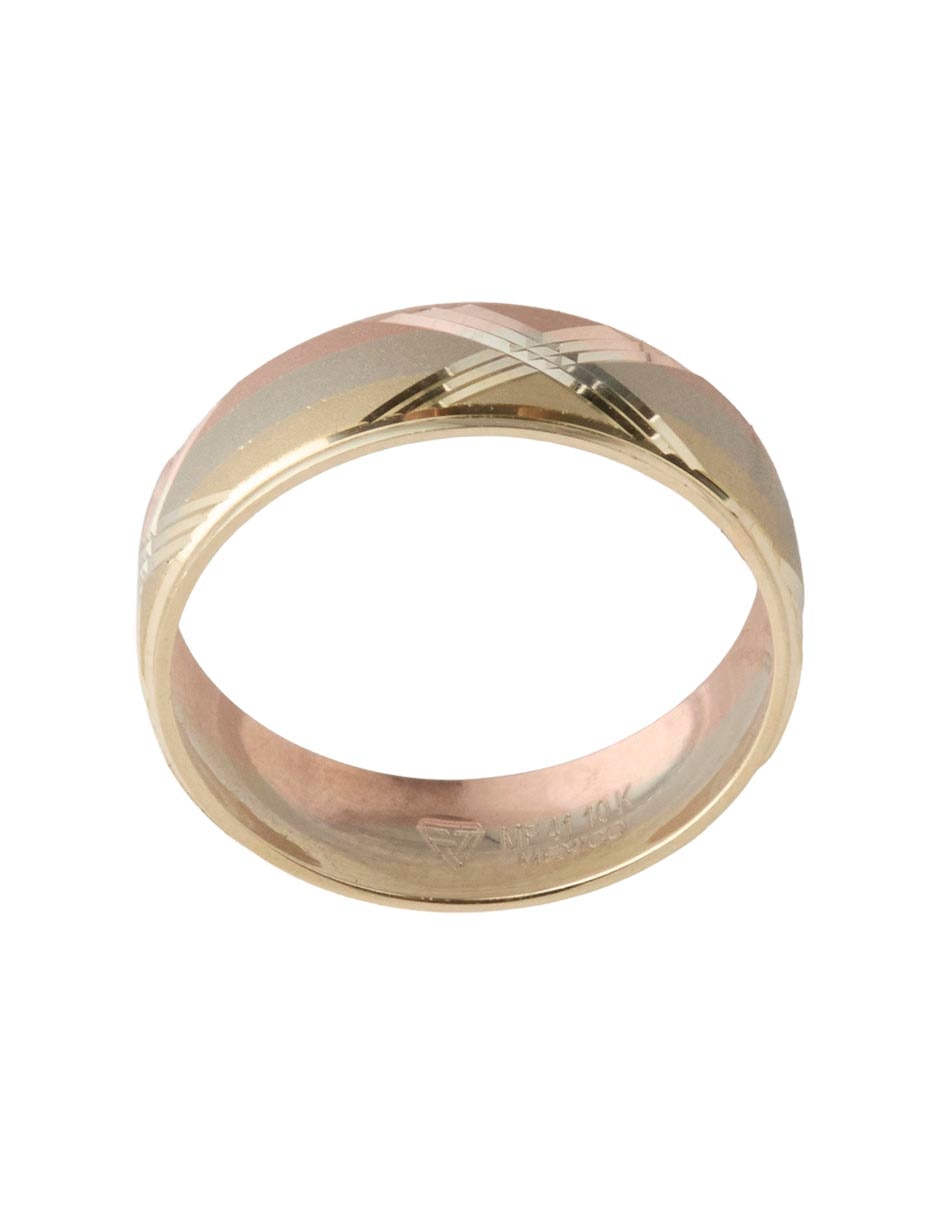 Anillo 10 k de oro florentino pulido 2