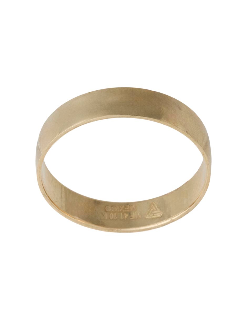 Anillo de oro amarillo de boda redondo brillante unisex 2