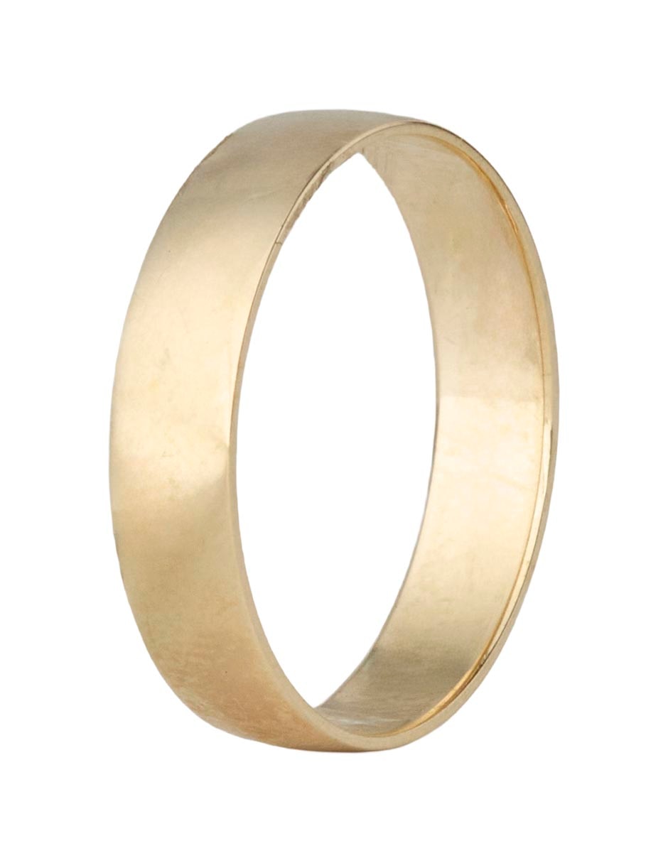 Anillo de oro amarillo de boda redondo brillante unisex 3