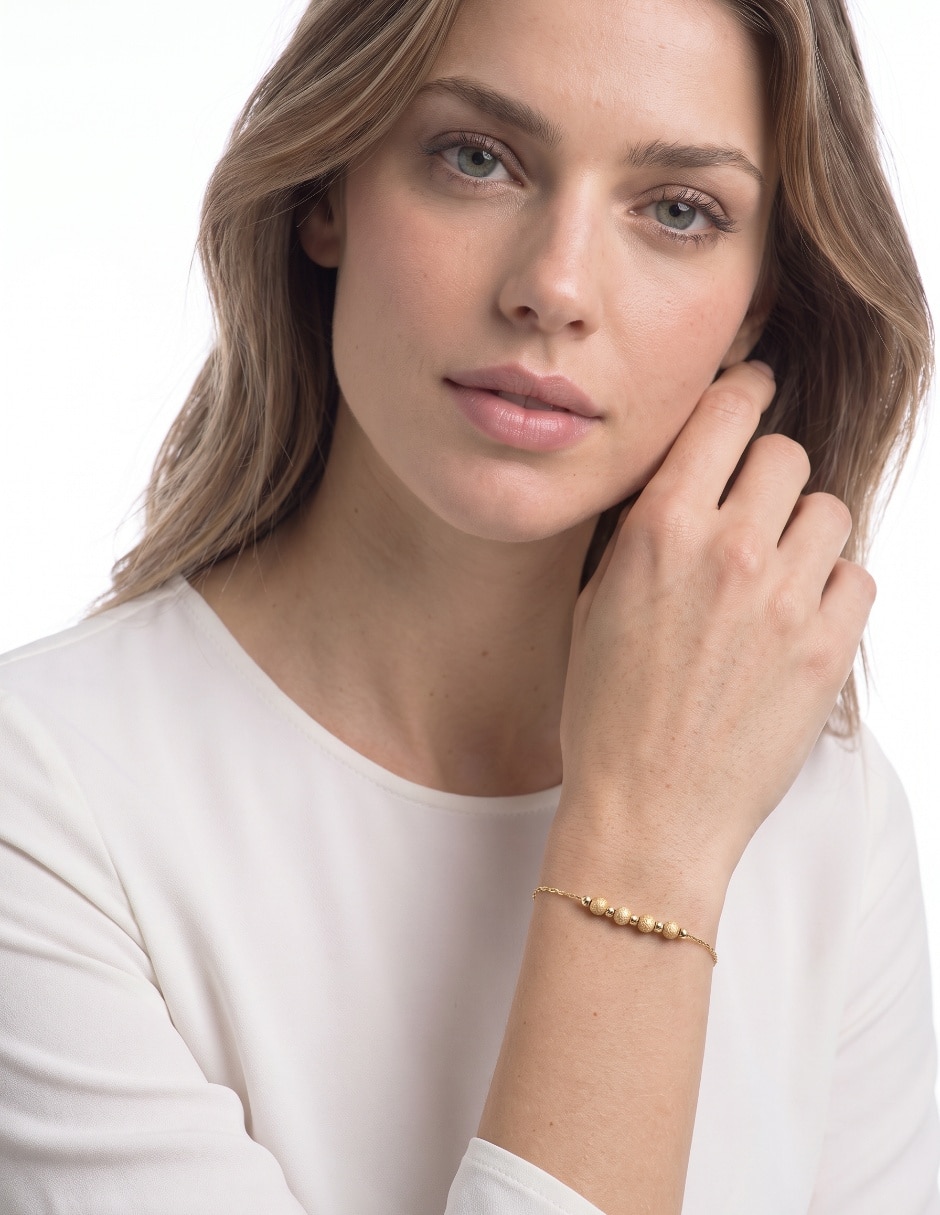 Pulsera de oro 14K Bracelet acabado brillante 3