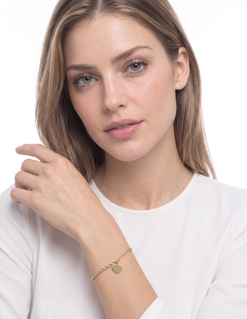 Pulsera de oro con 14 k Bracelet acabado pulido 3