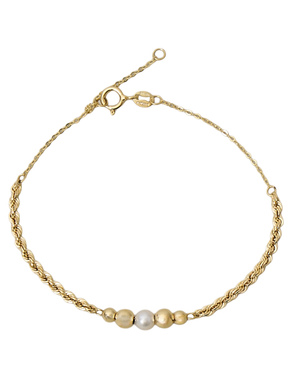 Pulsera de oro 14K Bracelet acabado pulido Pulsera de oro 14K Bracelet acabado pulido