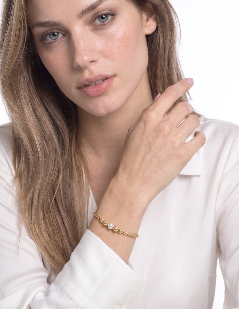 Pulsera de oro 14K Bracelet acabado pulido 3