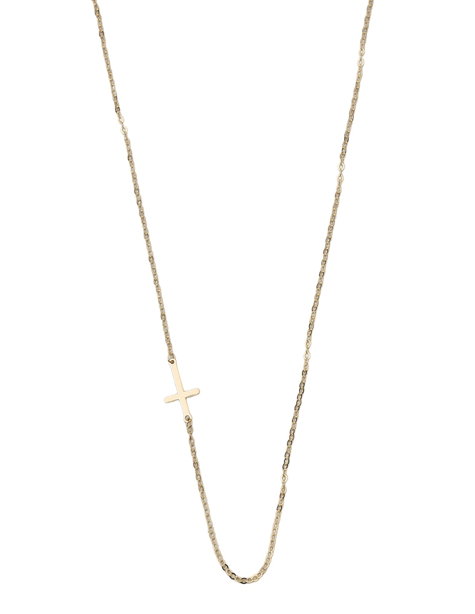 Collar de cruz oro amarillo 14 K