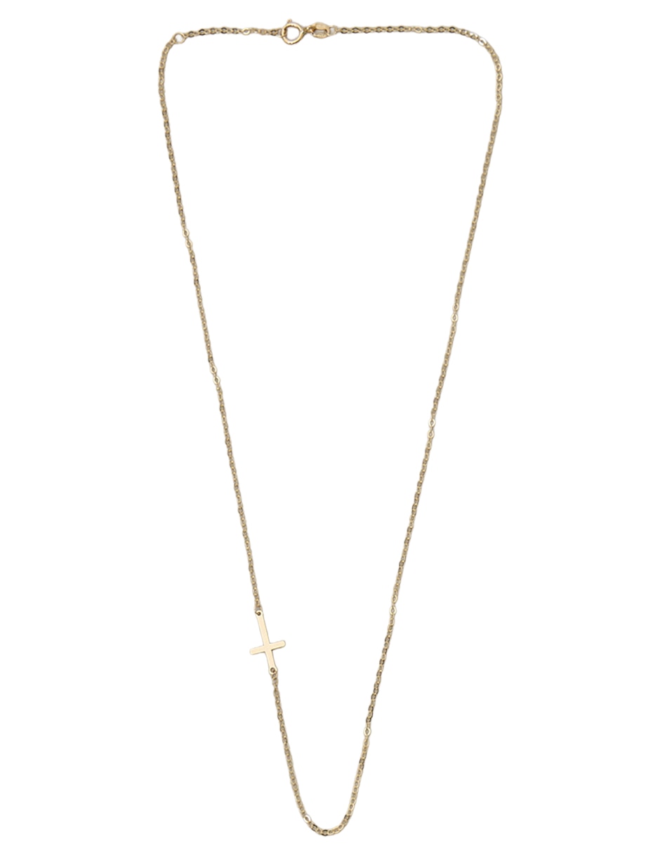 Collar de cruz oro amarillo 14 K 2