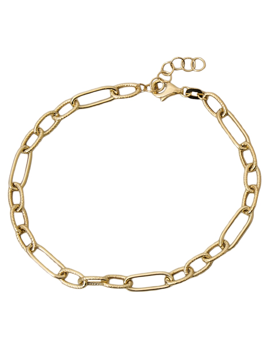 Pulsera de oro 14K Bracelet acabado semi brillante Pulsera de oro 14K Bracelet acabado semi brillante