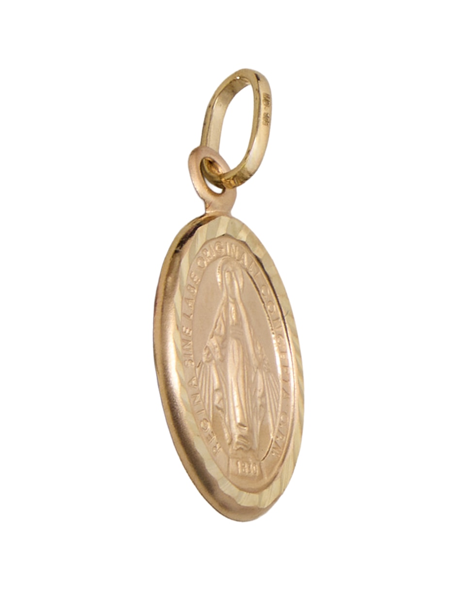 Dije ovalado de oro amarillo 14 K 3