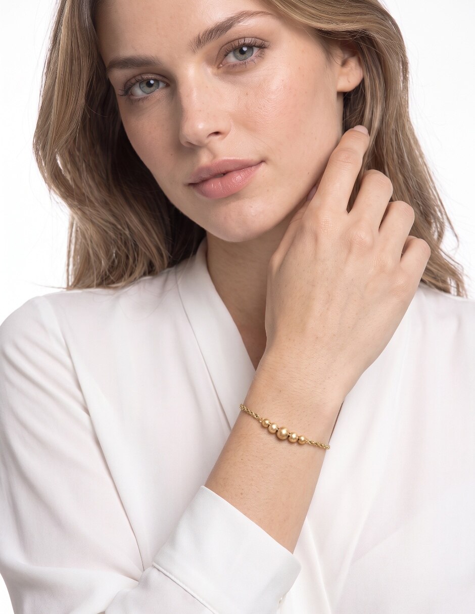 Pulsera de oro con 18 k Bracelet acabado pulido 3