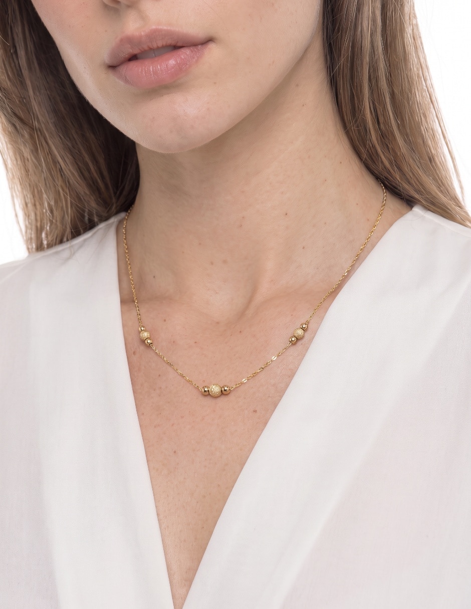 Collar de bola de oro amarillo 10 K 3