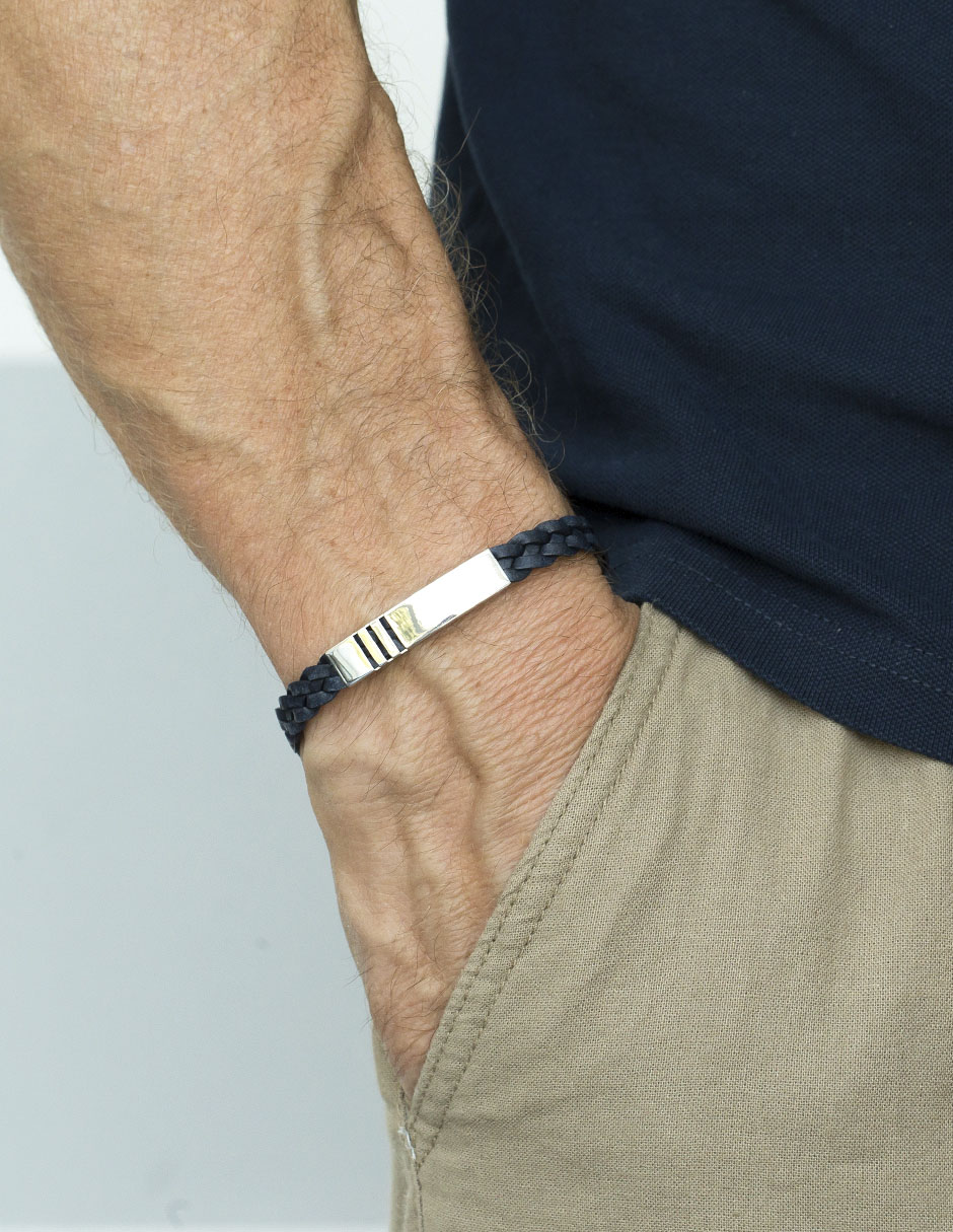 Brazalete de piel acabado semi mate