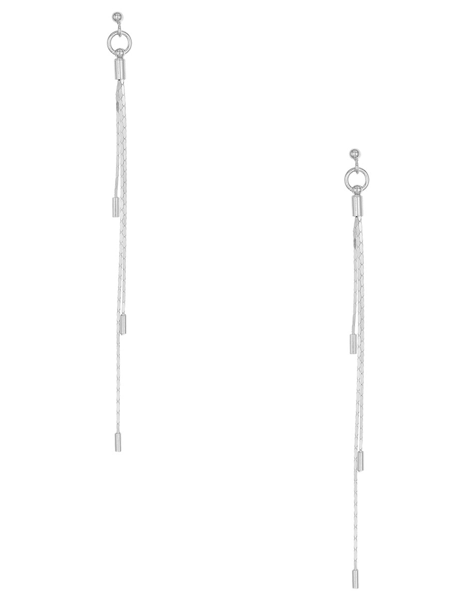 Aretes largos de plata p 925 con acabado brillante