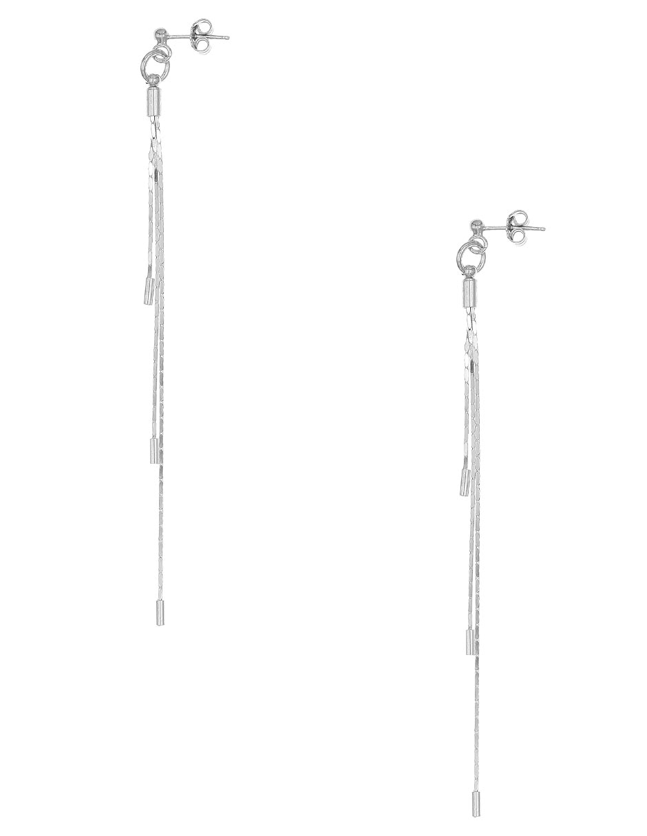 Aretes largos de plata p 925 con acabado brillante 3