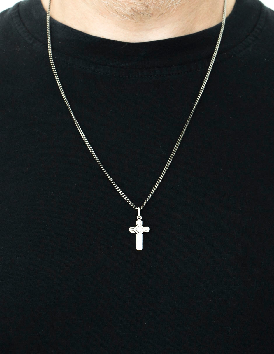 Dije de cruz de plata P 925 2