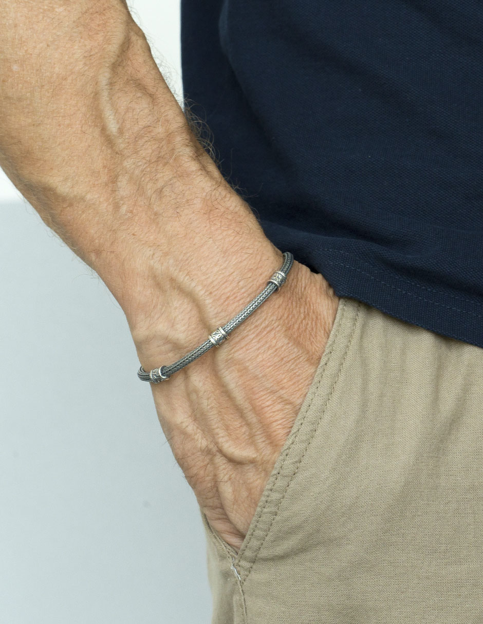 Pulsera de plata p 925 acabado mate