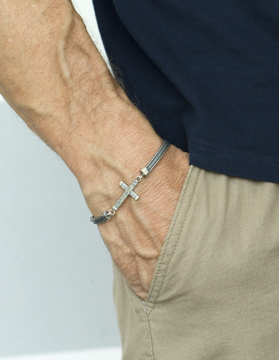 Pulsera de plata p 925 acabado mate