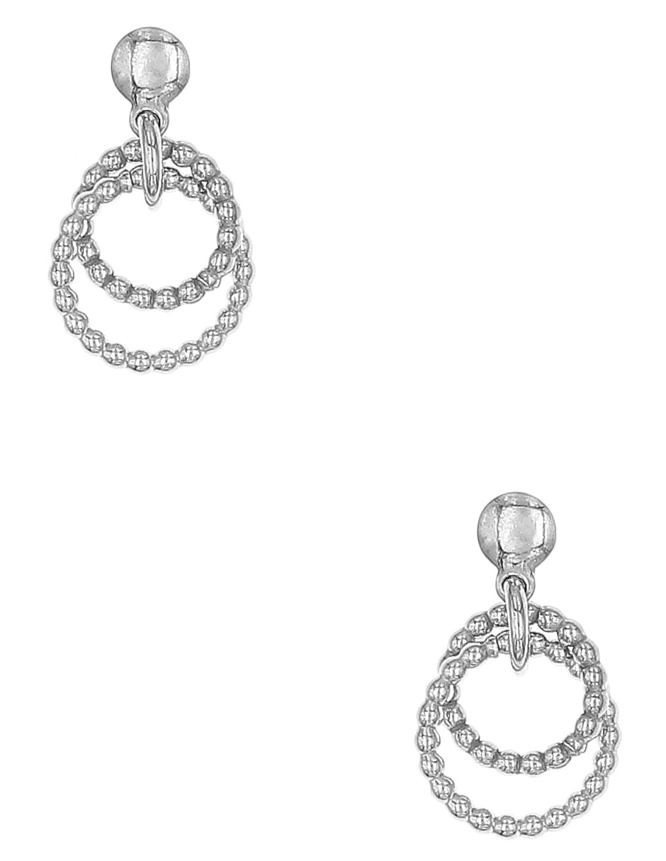Aretes cortos de plata p 925 con acabado pavé