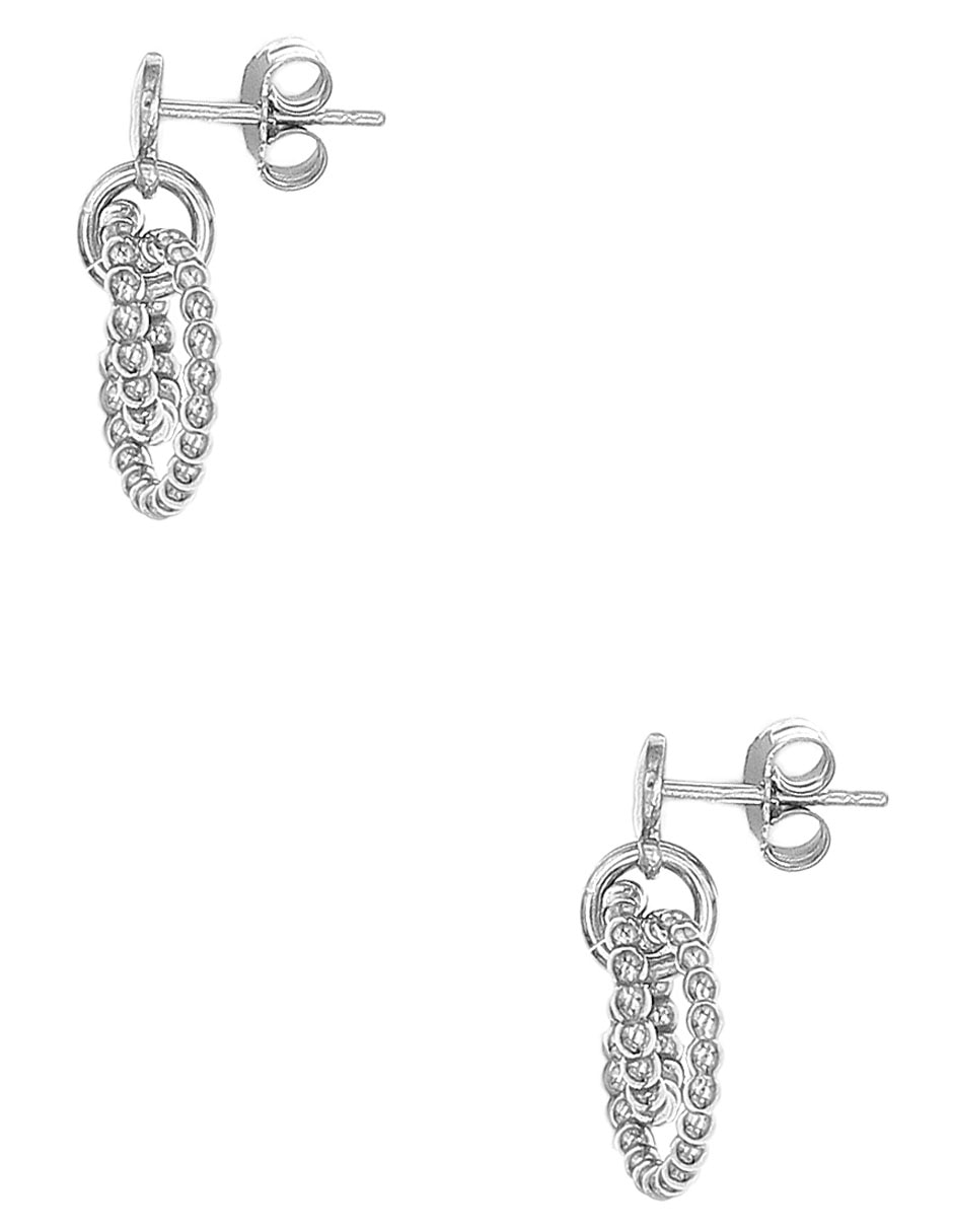 Aretes cortos de plata p 925 con acabado pavé 3