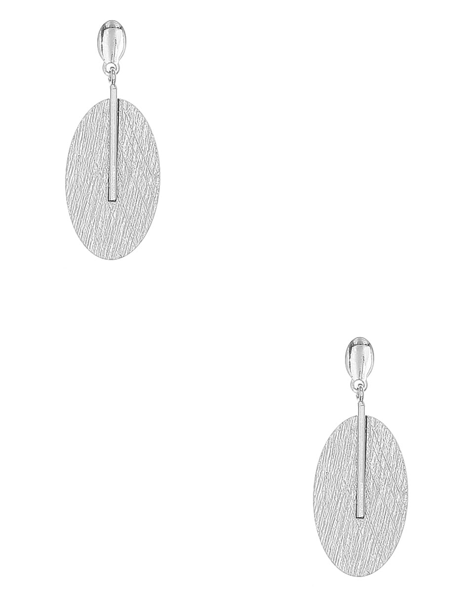 Aretes largos ovalados de plata p 925 acabado brillante