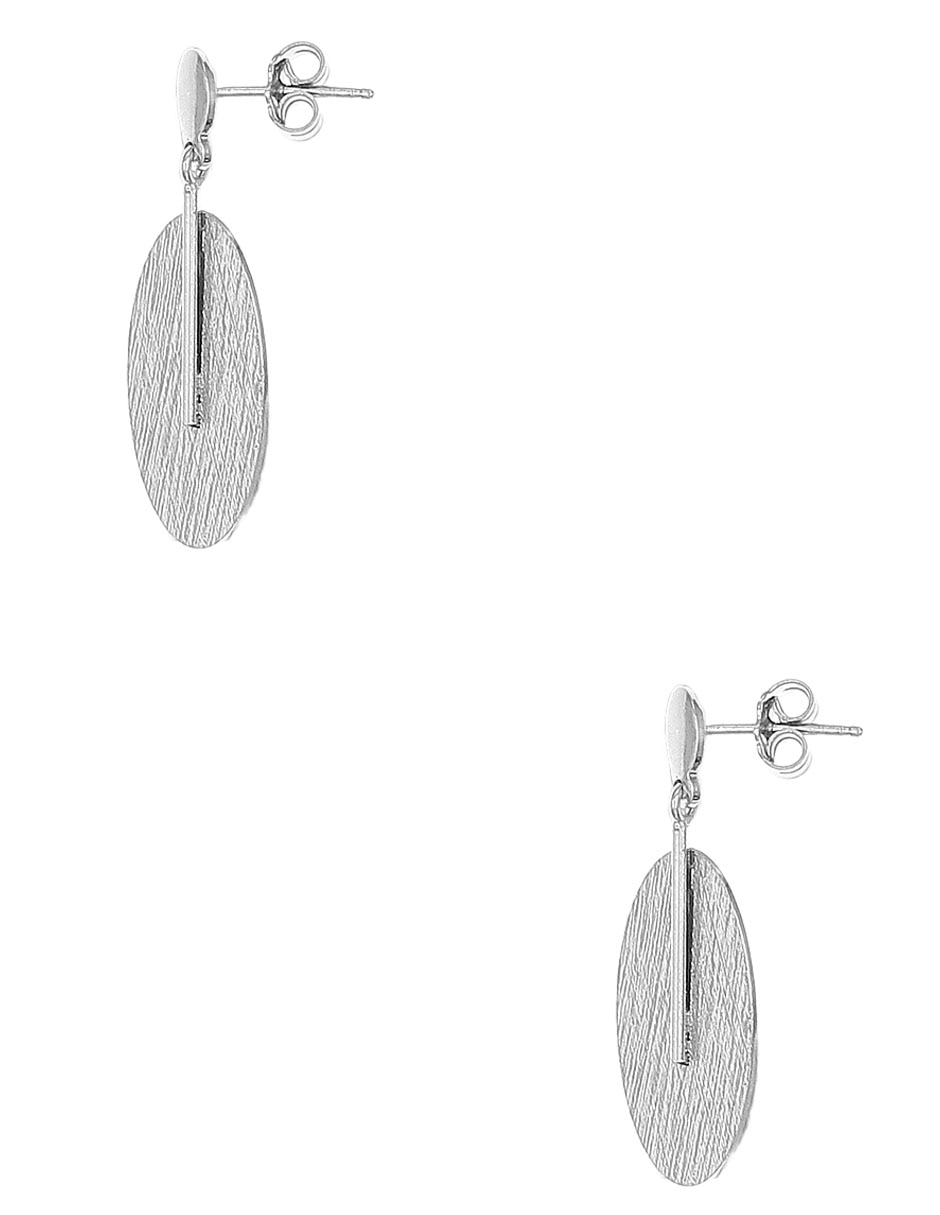 Aretes largos ovalados de plata p 925 acabado brillante