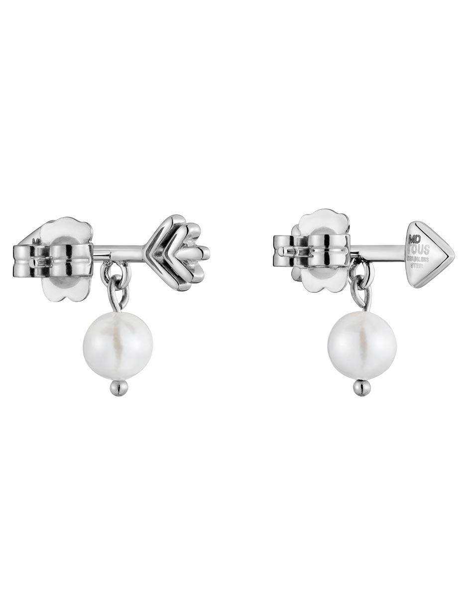 Broqueles Flecha Charming Steel con acabado brillante Perla 3