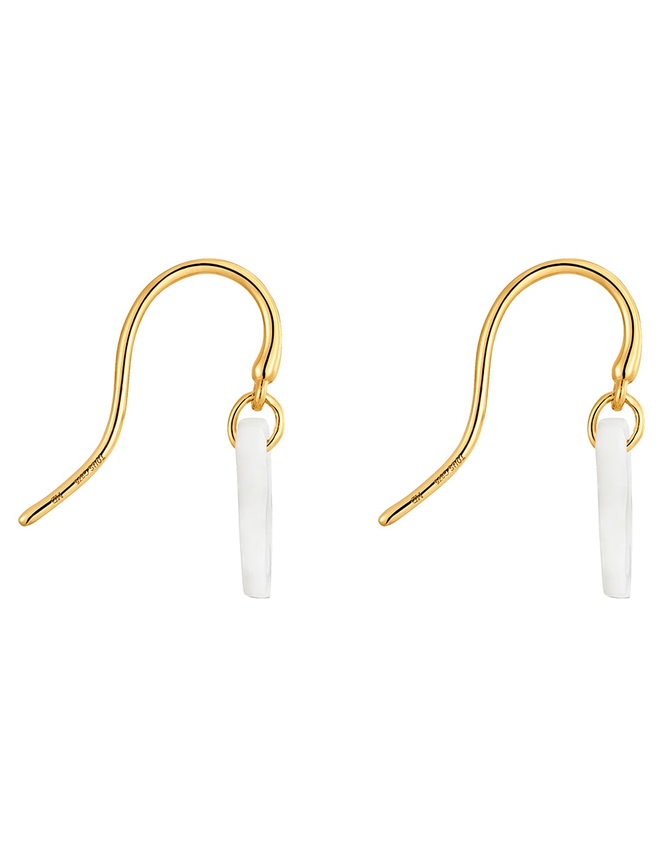 Aretes cortos Oso Caos Nácar de Oro amarillo 9 K con acabado brillante Nácar