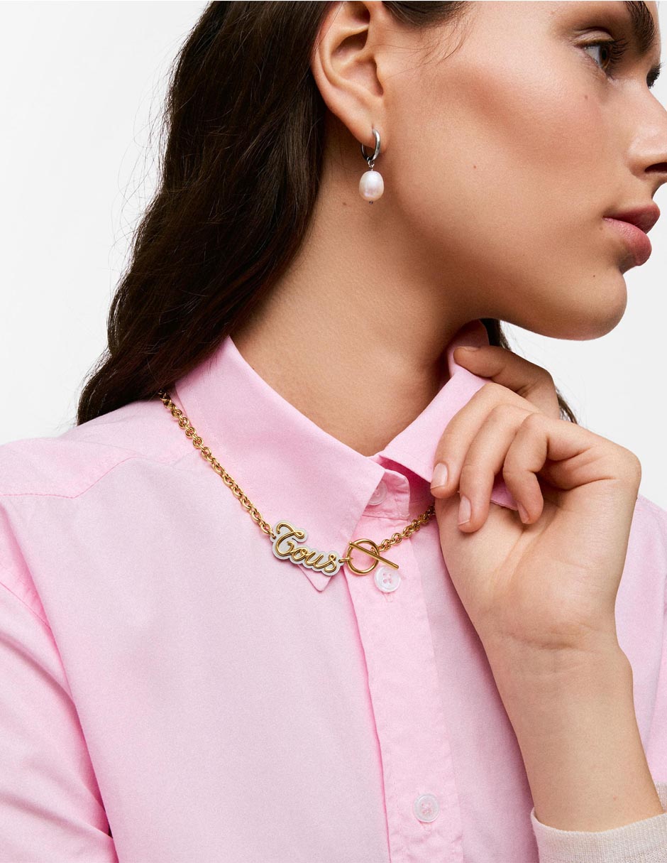 Collar con dije Logo Charming Steel 3