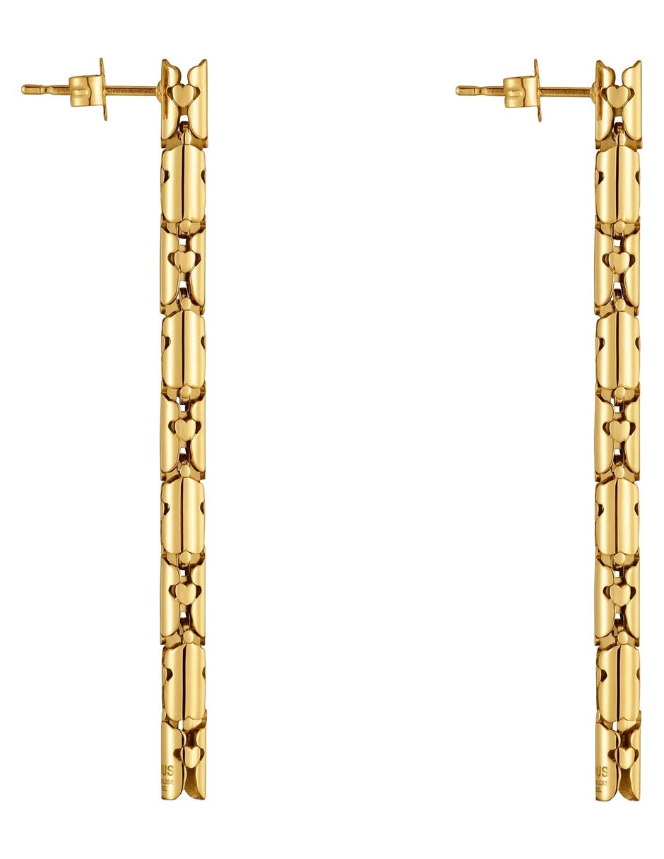 Aretes largos Carrusel con acabado brillante