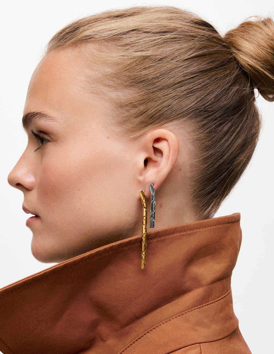 Aretes largos Carrusel con acabado brillante 3