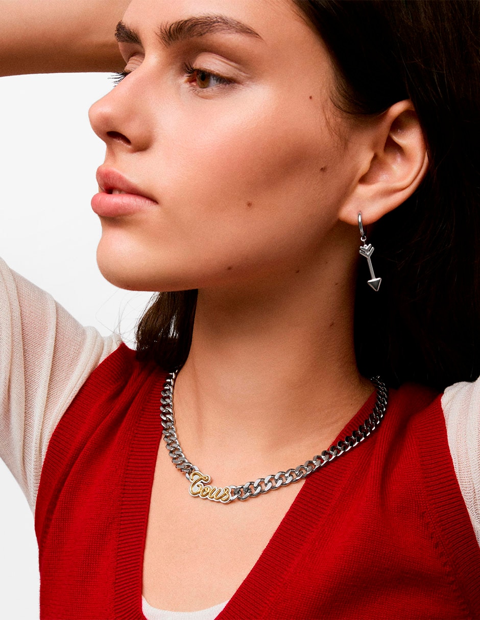 Collar con dije Logo Charming Steel 3