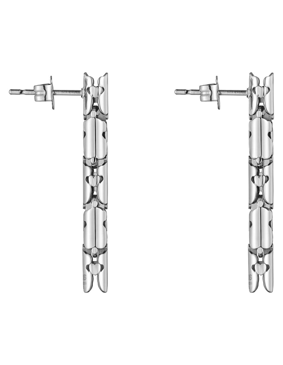 Aretes largos Carrusel con acabado brillante