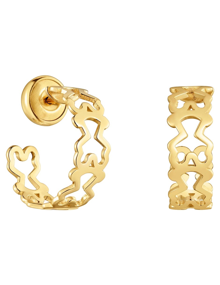 Aros Oso Kaos de Oro amarillo 9 K con acabado brillante 1