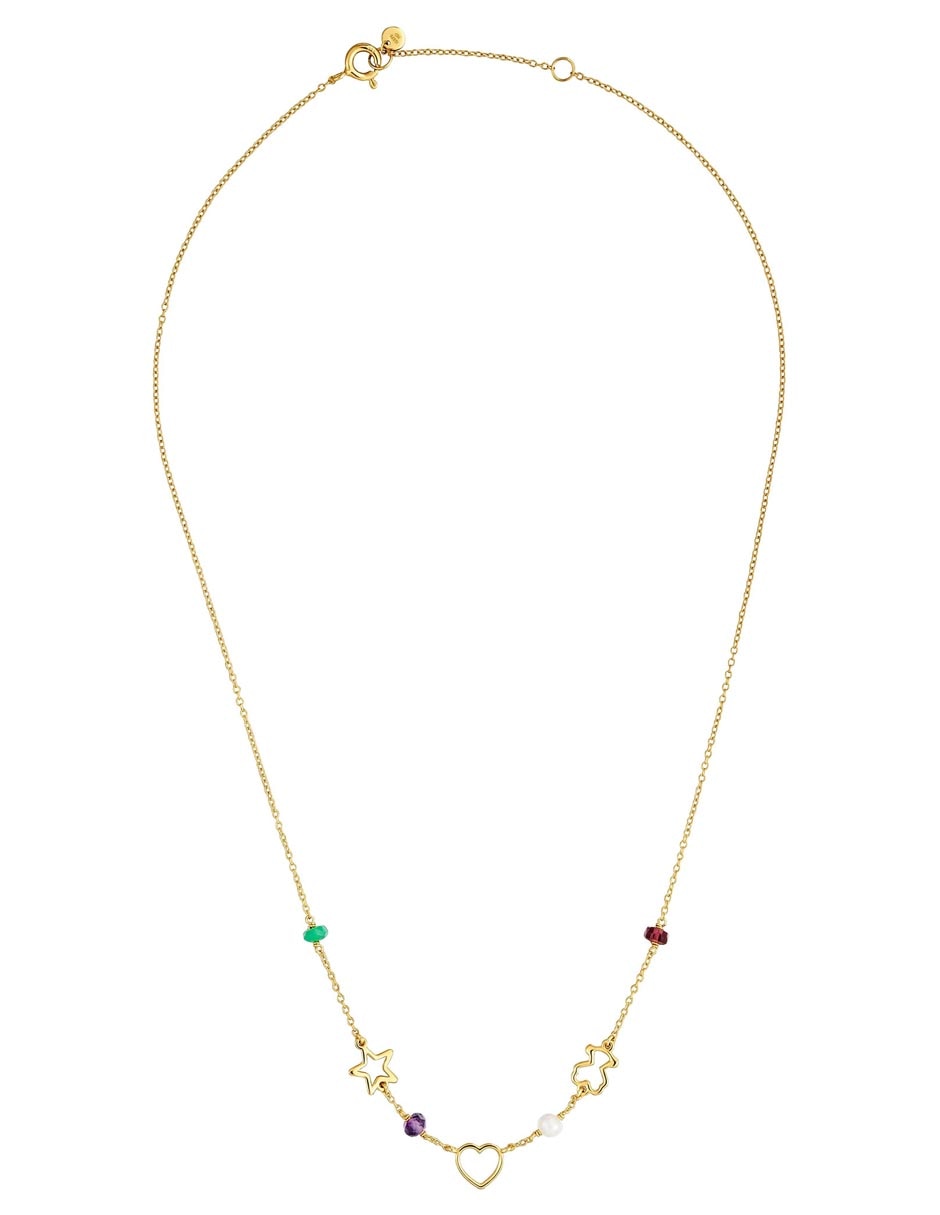 Collar Oso Silueta de oro amarillo 9 K